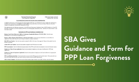 SBA gives guidance and form for PPP