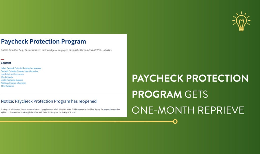 Paycheck Protection Program Gets One-Month Reprieve | ConnectPay